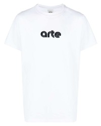 T-shirt à col rond imprimé blanc ARTE