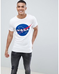 T-shirt à col rond imprimé blanc ASOS DESIGN