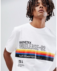 T-shirt à col rond imprimé blanc ASOS DESIGN