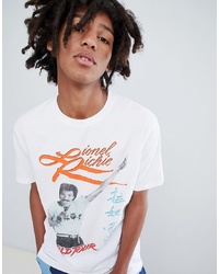 T-shirt à col rond imprimé blanc ASOS DESIGN