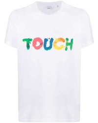 T-shirt à col rond imprimé blanc Aspesi