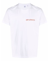 T-shirt à col rond imprimé blanc Aspesi
