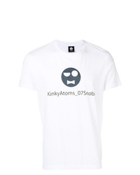 T-shirt à col rond imprimé blanc Aspesi