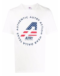 T-shirt à col rond imprimé blanc AUTRY