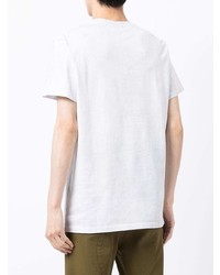 T-shirt à col rond imprimé blanc Balmain