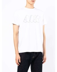 T-shirt à col rond imprimé blanc Armani Exchange