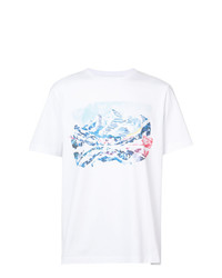T-shirt à col rond imprimé blanc Aztech Mountain