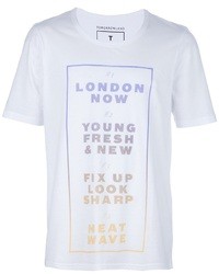 T-shirt à col rond imprimé blanc B Store