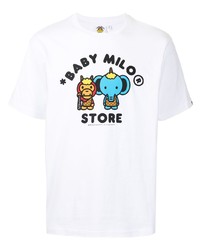 T-shirt à col rond imprimé blanc *BABY MILO® STORE BY *A BATHING APE®
