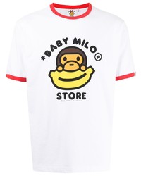 T-shirt à col rond imprimé blanc *BABY MILO® STORE BY *A BATHING APE®