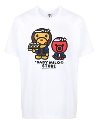 T-shirt à col rond imprimé blanc *BABY MILO® STORE BY *A BATHING APE®