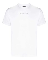 T-shirt à col rond imprimé blanc Babylon LA
