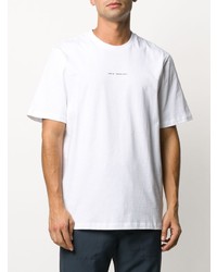 T-shirt à col rond imprimé blanc Oamc