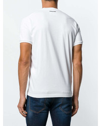 T-shirt à col rond imprimé blanc DSQUARED2