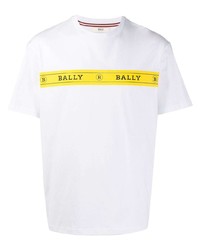 T-shirt à col rond imprimé blanc Bally