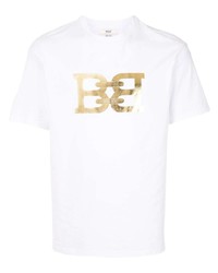 T-shirt à col rond imprimé blanc Bally