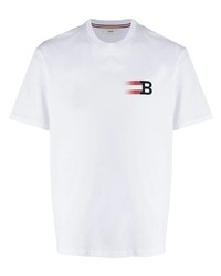 T-shirt à col rond imprimé blanc Bally