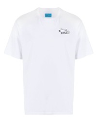 T-shirt à col rond imprimé blanc Bally