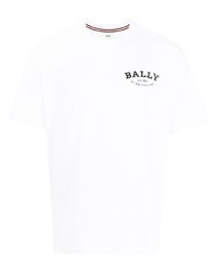 T-shirt à col rond imprimé blanc Bally