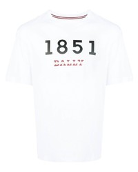 T-shirt à col rond imprimé blanc Bally