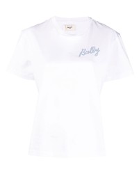 T-shirt à col rond imprimé blanc Bally