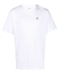 T-shirt à col rond imprimé blanc Bally