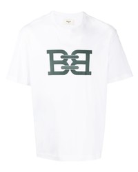 T-shirt à col rond imprimé blanc Bally