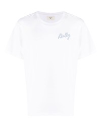 T-shirt à col rond imprimé blanc Bally