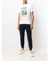 T-shirt à col rond imprimé blanc Kenzo