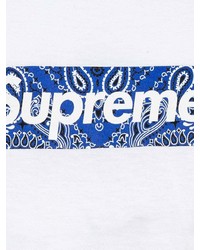 T-shirt à col rond imprimé blanc Supreme