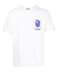 T-shirt à col rond imprimé blanc BAPE BLACK *A BATHING APE®