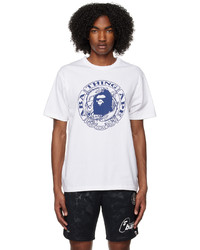 T-shirt à col rond imprimé blanc BAPE