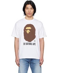 T-shirt à col rond imprimé blanc BAPE