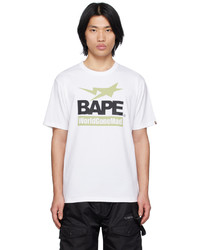 T-shirt à col rond imprimé blanc BAPE