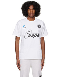 T-shirt à col rond imprimé blanc BAPE