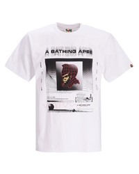 T-shirt à col rond imprimé blanc BAPY BY *A BATHING APE®
