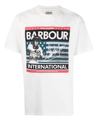 T-shirt à col rond imprimé blanc Barbour By Steve Mc Queen