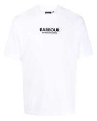 T-shirt à col rond imprimé blanc Barbour International