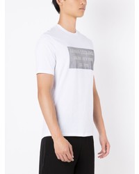 T-shirt à col rond imprimé blanc Armani Exchange