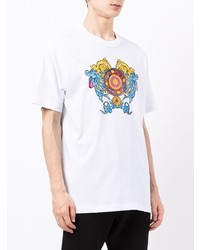 T-shirt à col rond imprimé blanc VERSACE JEANS COUTURE