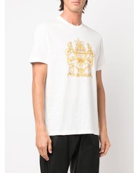 T-shirt à col rond imprimé blanc Versace