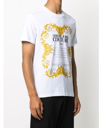 T-shirt à col rond imprimé blanc VERSACE JEANS COUTURE