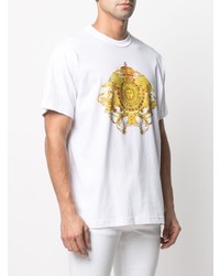 T-shirt à col rond imprimé blanc VERSACE JEANS COUTURE