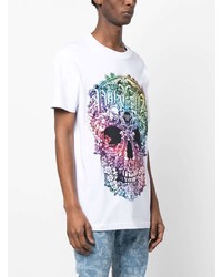 T-shirt à col rond imprimé blanc Philipp Plein