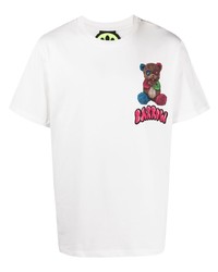 T-shirt à col rond imprimé blanc BARROW