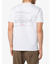 T-shirt à col rond imprimé blanc Languages