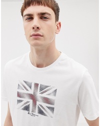 T-shirt à col rond imprimé blanc Ben Sherman