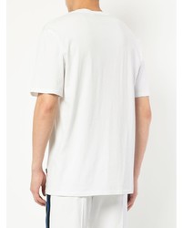 T-shirt à col rond imprimé blanc P.E Nation