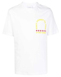 T-shirt à col rond imprimé blanc Bianca Saunders