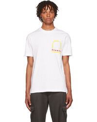 T-shirt à col rond imprimé blanc Bianca Saunders